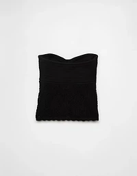 AE Cropped Crochet Tube Top