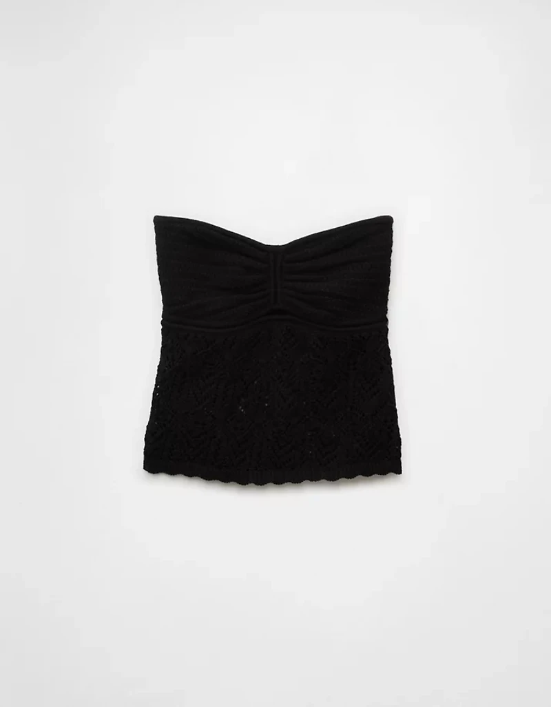 AE Cropped Crochet Tube Top