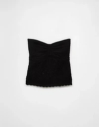AE Cropped Crochet Tube Top