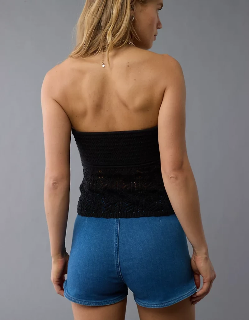 AE Cropped Crochet Tube Top