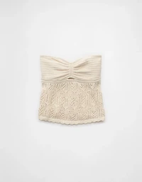 AE Cropped Crochet Tube Top