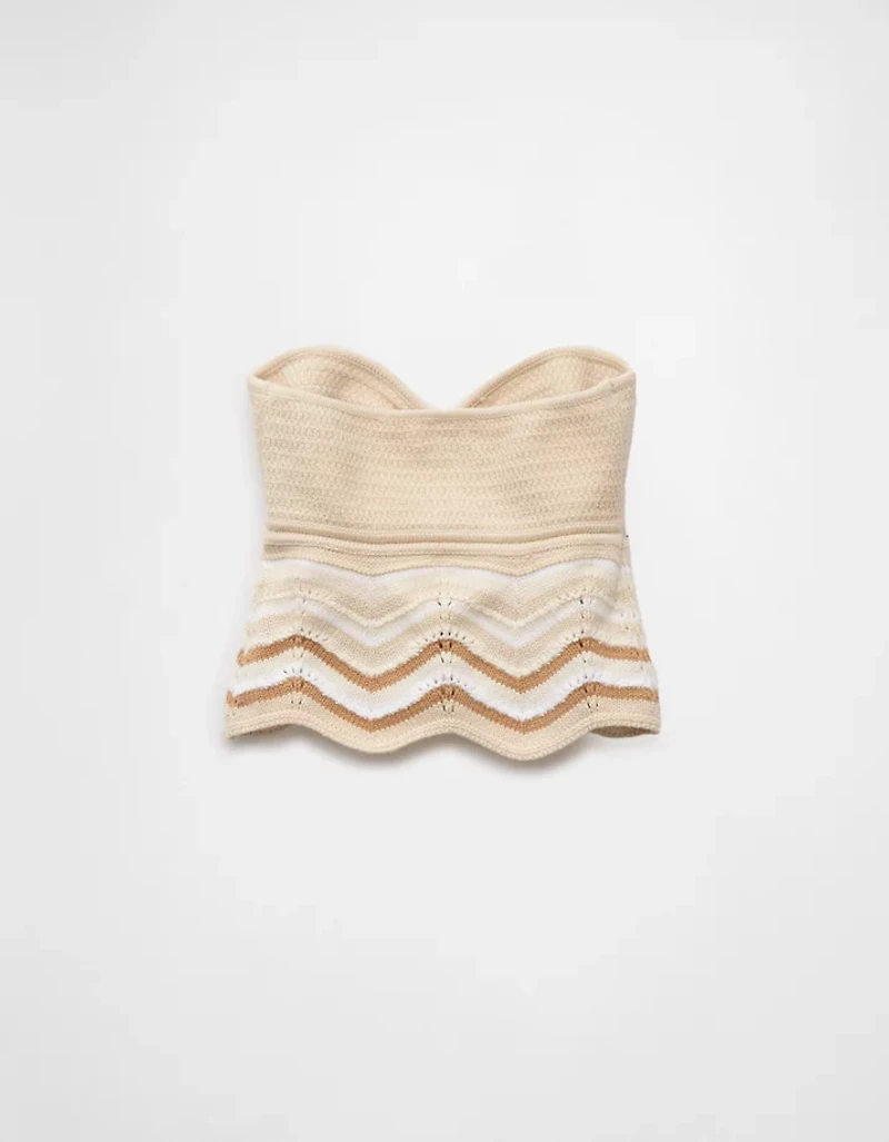 AE Cropped Chevron Crochet Tube Top