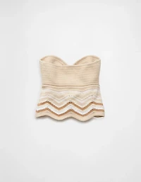 AE Cropped Chevron Crochet Tube Top