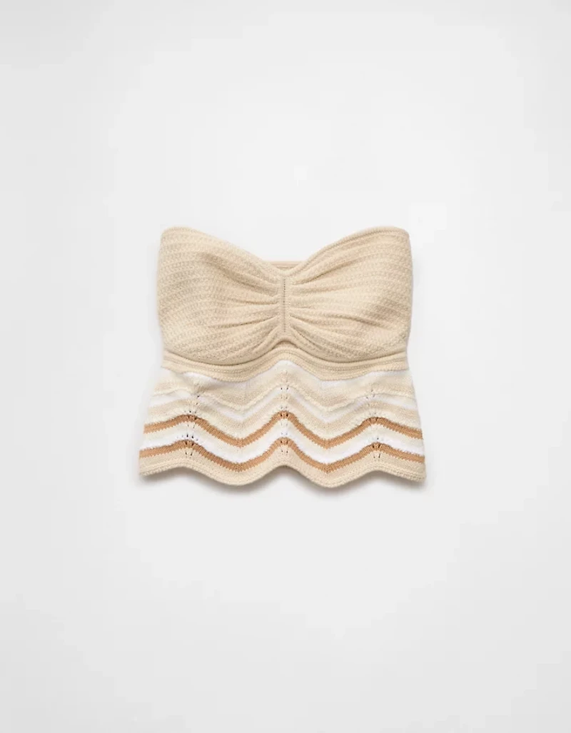 AE Cropped Chevron Crochet Tube Top