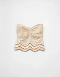 AE Cropped Chevron Crochet Tube Top