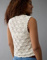 Gilet crocheté noué à l’avant AE