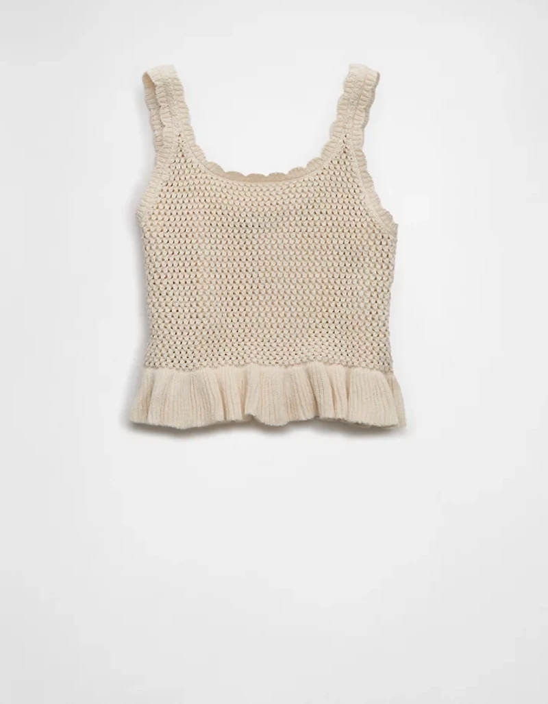 AE Crochet Peplum Tank Top