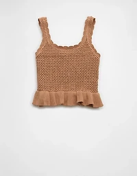 AE Crochet Peplum Tank Top