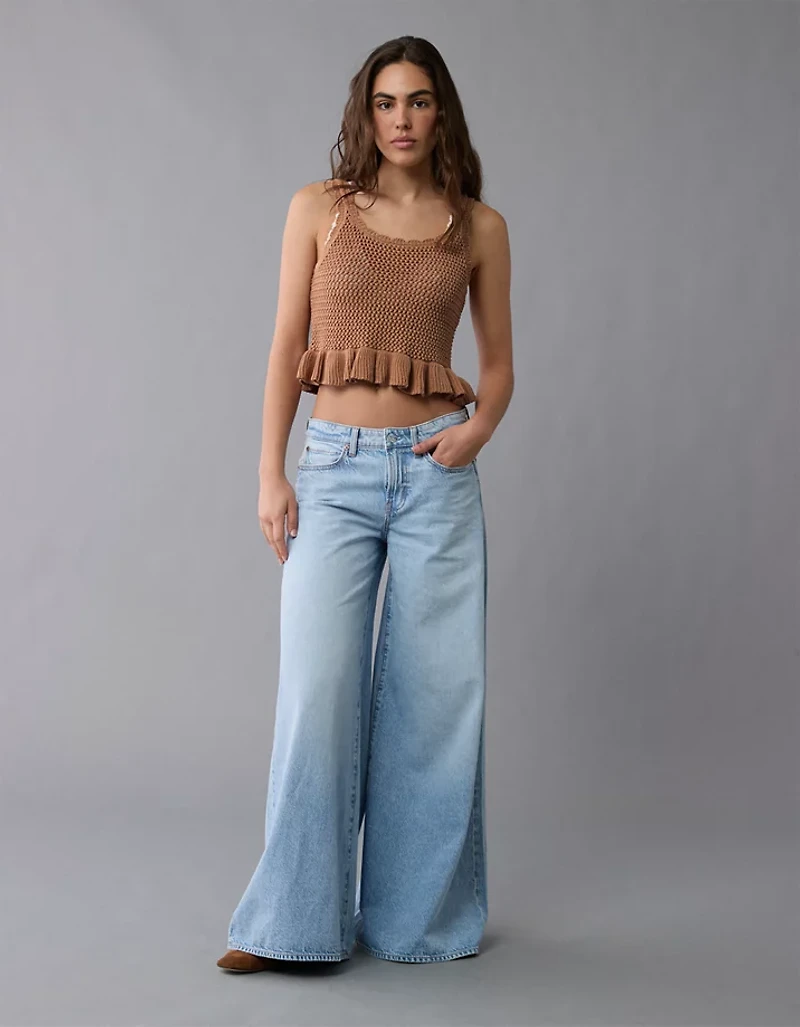AE Crochet Peplum Tank Top