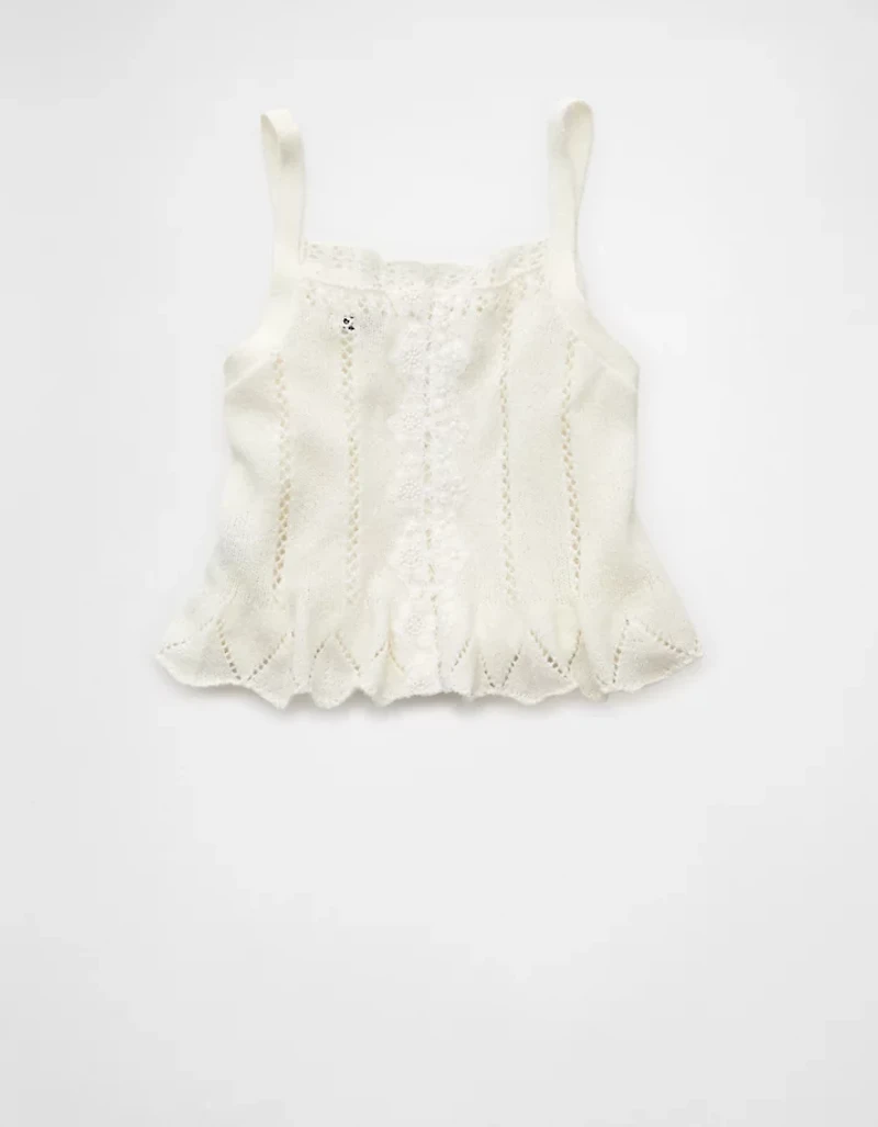Débardeur en tricot et dentelle AE