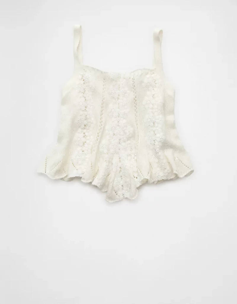 Débardeur en tricot et dentelle AE