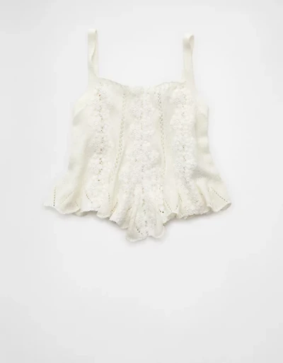 Débardeur en tricot et dentelle AE