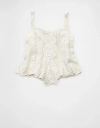 Débardeur en tricot et dentelle AE