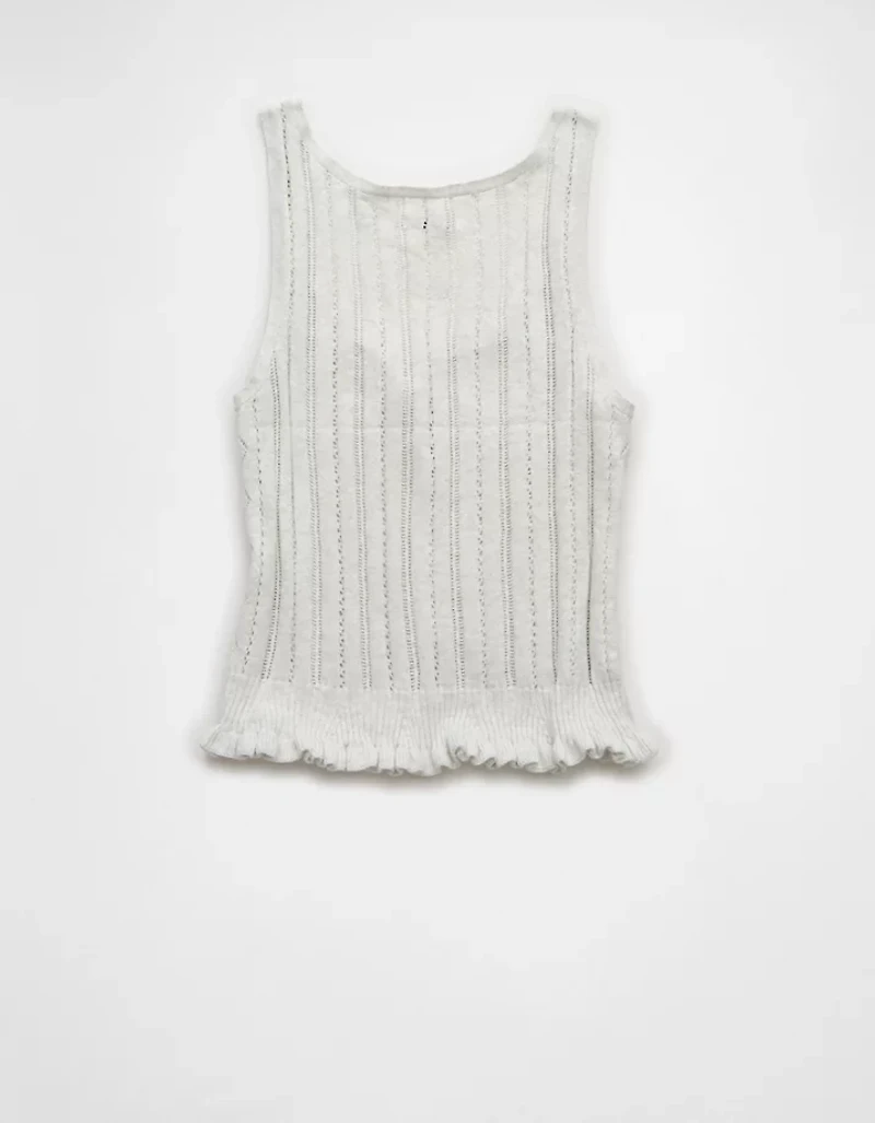 Débardeur chandail à basque motif pointelle AE