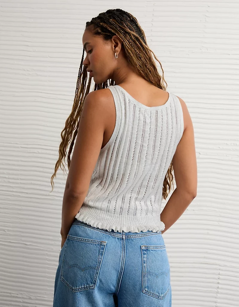 Débardeur chandail à basque motif pointelle AE