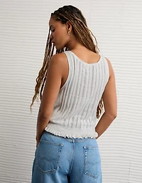 Débardeur chandail à basque motif pointelle AE