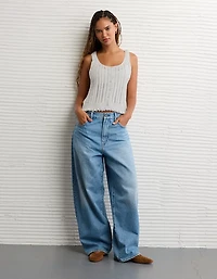 AE Pointelle Peplum Sweater Tank Top