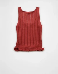 AE Pointelle Peplum Sweater Tank Top