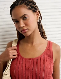 AE Pointelle Peplum Sweater Tank Top