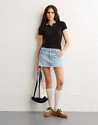 AE Henley Pointelle Sweater T-Shirt