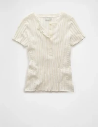 AE Henley Pointelle Sweater T-Shirt