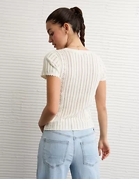 AE Henley Pointelle Sweater T-Shirt