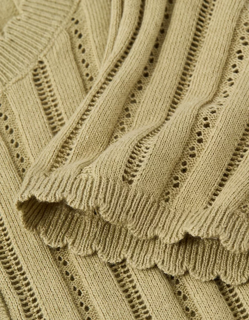 AE Henley Pointelle Sweater T-Shirt