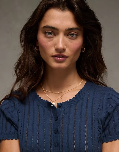 T-shirt en tricot Henley AE