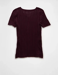 AE Henley Pointelle Sweater T-Shirt