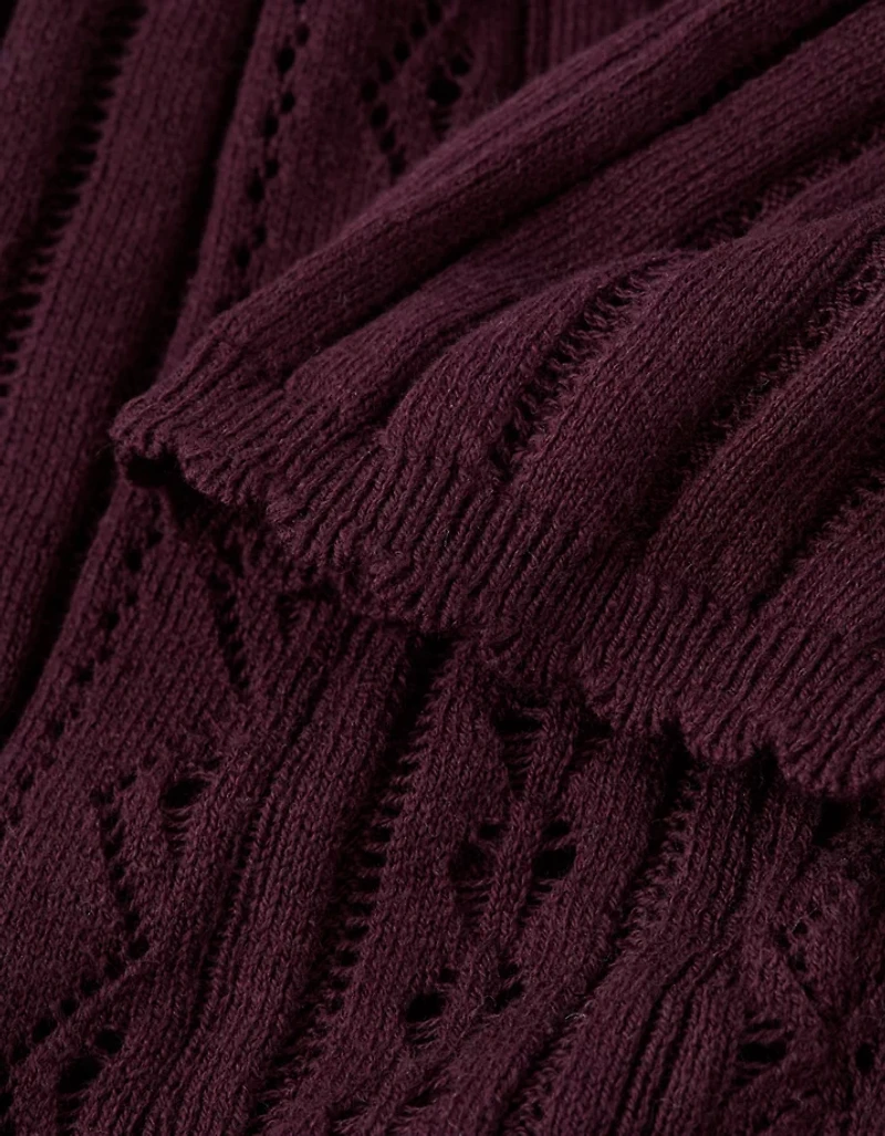 AE Henley Pointelle Sweater T-Shirt