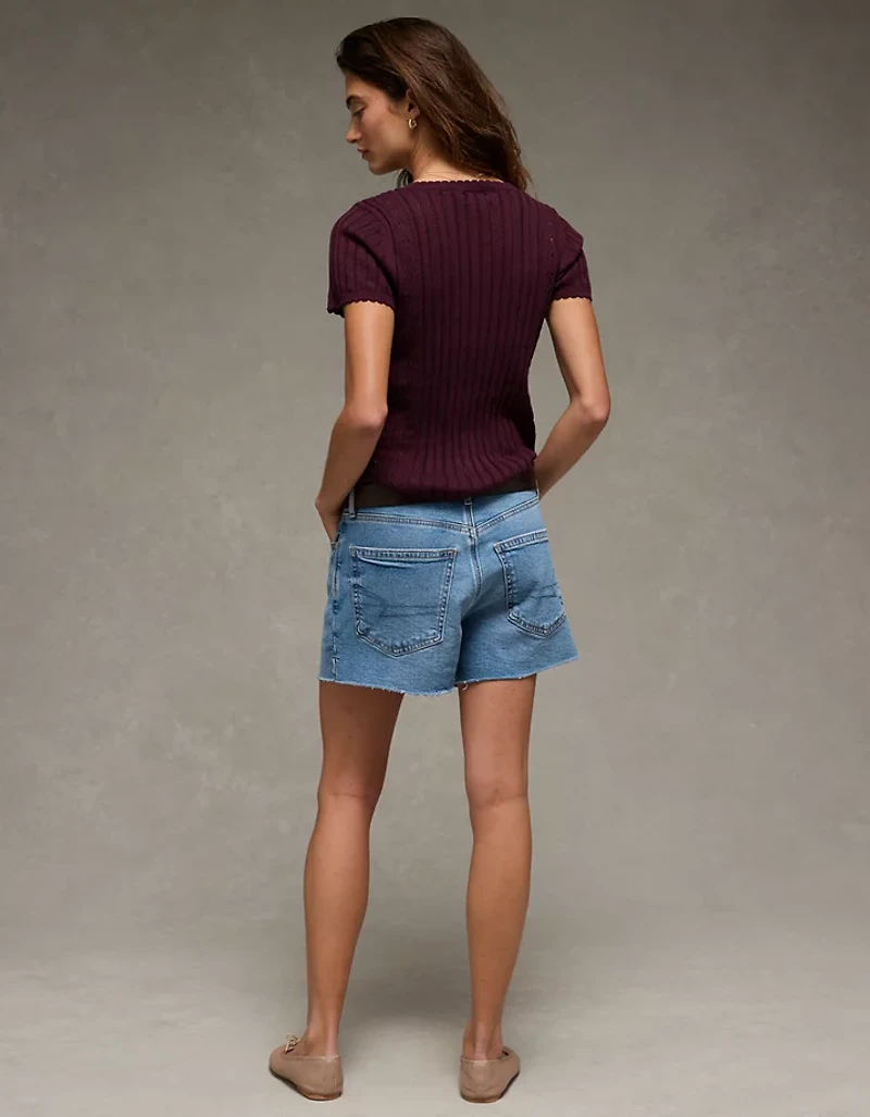 AE Henley Pointelle Sweater T-Shirt