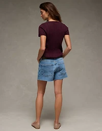 AE Henley Pointelle Sweater T-Shirt