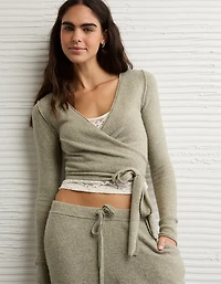 AE Whoa So Soft Ballet Wrap Sweater Top