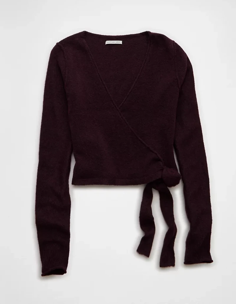 AE Whoa So Soft Ballet Wrap Sweater Top
