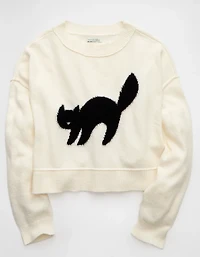 Chandail à motif de chat noir Halloween AE