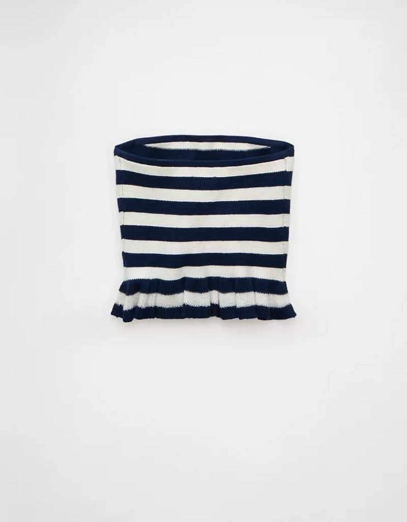 Bustier tubulaire en tricot à basque AE