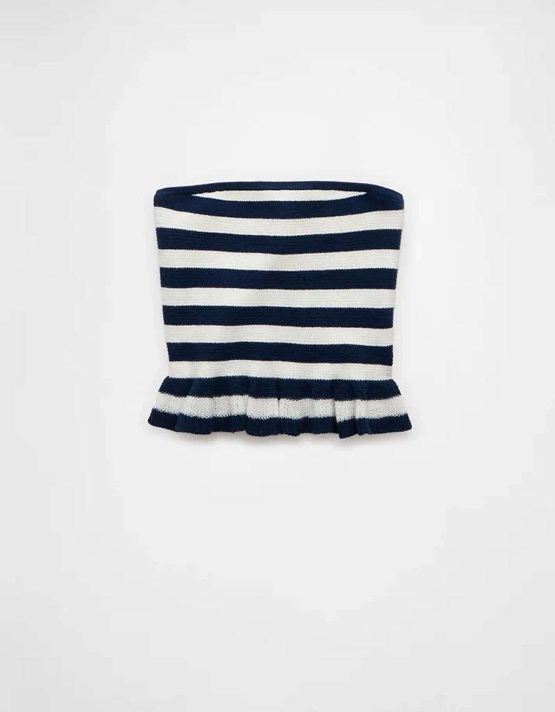Bustier tubulaire en tricot à basque AE