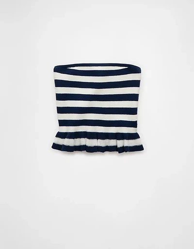 Bustier tubulaire en tricot à basque AE