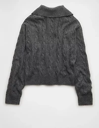 AE Cable-Knit Quarter-Zip Sweater