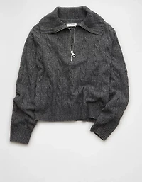AE Cable-Knit Quarter-Zip Sweater
