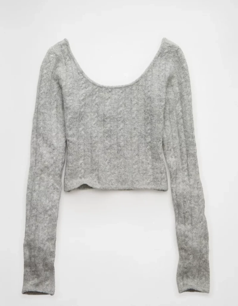 AE Whoa So Soft Cropped Scoop Neck Sweater