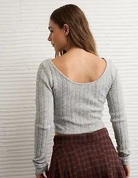 AE Whoa So Soft Cropped Scoop Neck Sweater