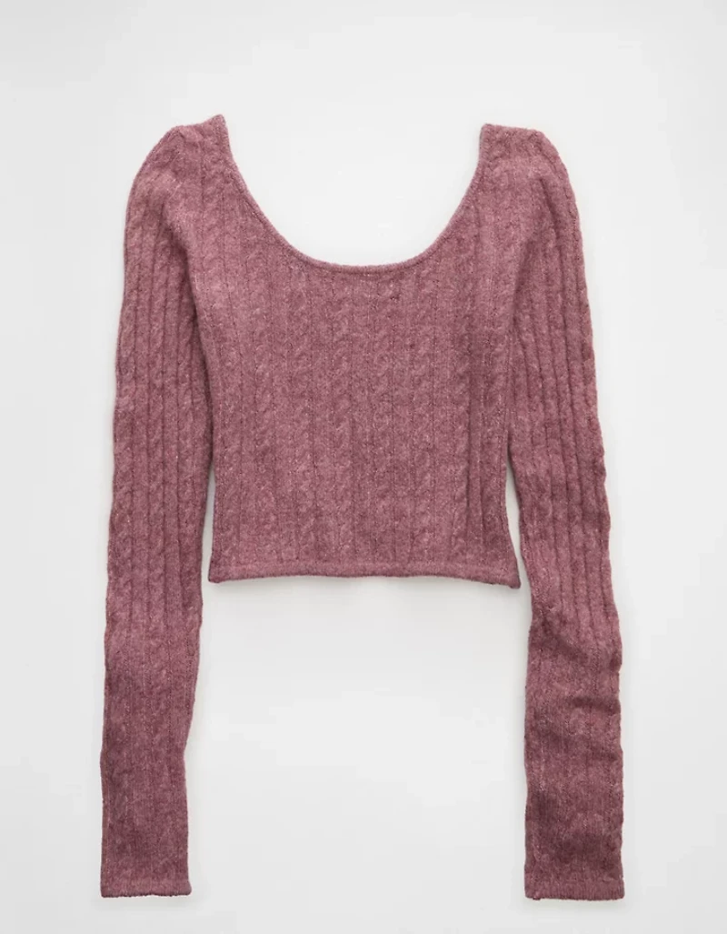 AE Whoa So Soft Cropped Scoop Neck Sweater