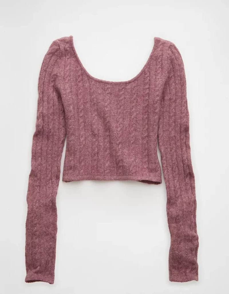 AE Whoa So Soft Cropped Scoop Neck Sweater
