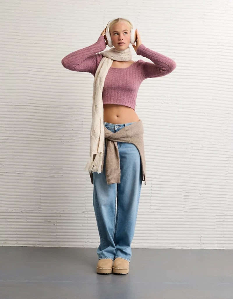 AE Whoa So Soft Cropped Scoop Neck Sweater