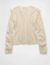 Chandail à volants en dentelle AE