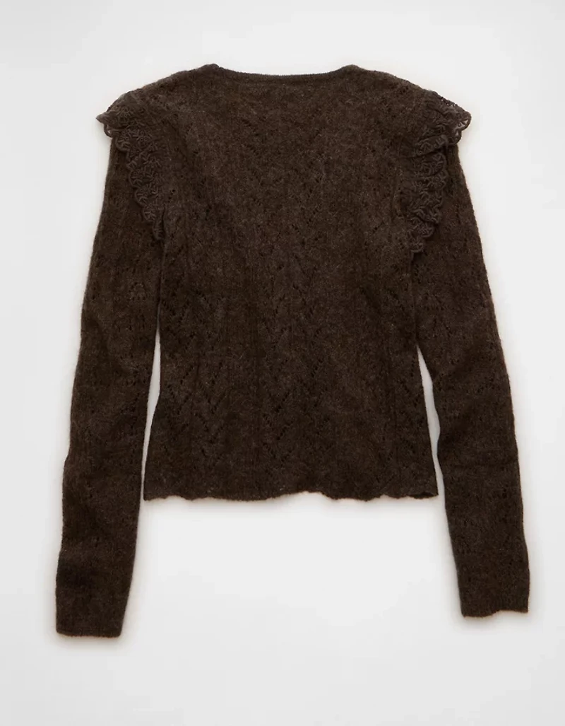 AE Lace Ruffle Sweater