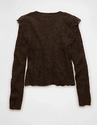 AE Lace Ruffle Sweater