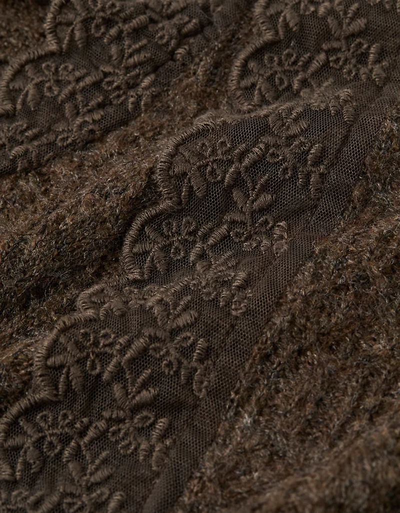 AE Lace Ruffle Sweater