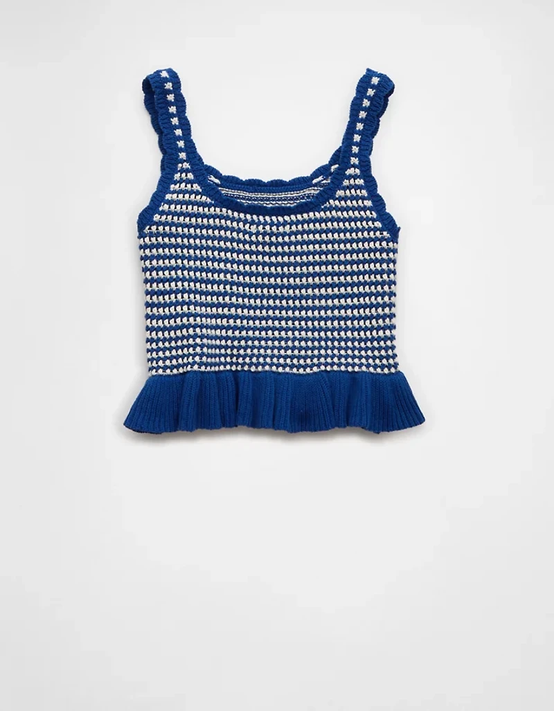 AE Crochet Peplum Tank Top